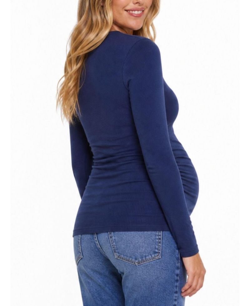 Women's Motherhood Sweetheart Side-Ruched Long Sleeve Tee - Motherhood