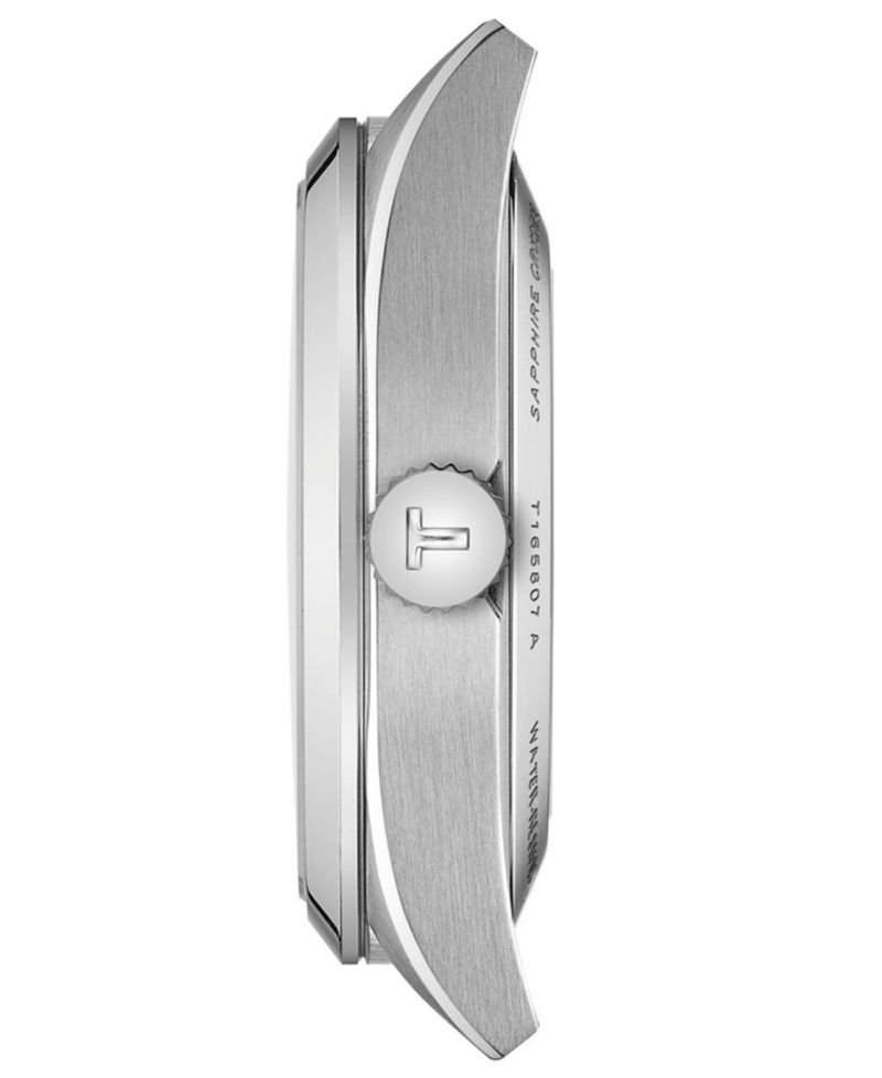 Men's Round Silver Stainless Steel Watch 38mm