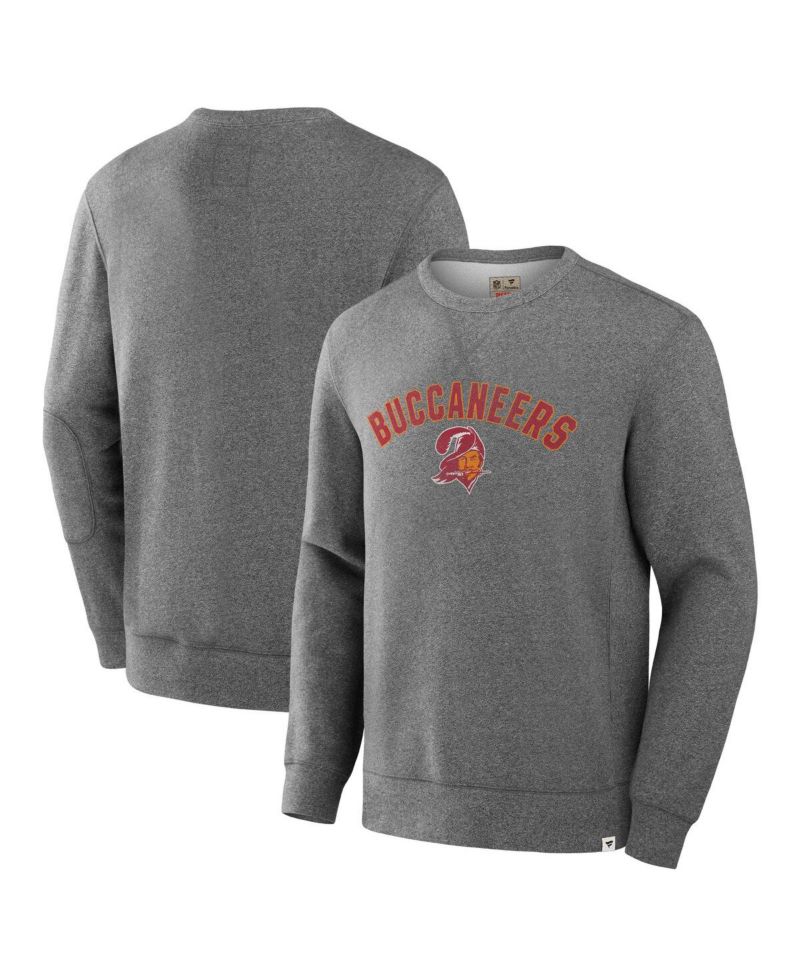 Men's Heather Gray Tampa Bay Buccaneers Loop Terry Pullover Sweatshirt