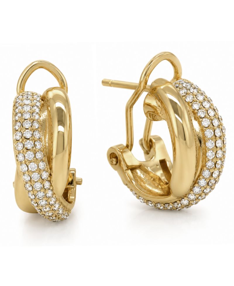 Clear Crystal Omega Hoop Earring