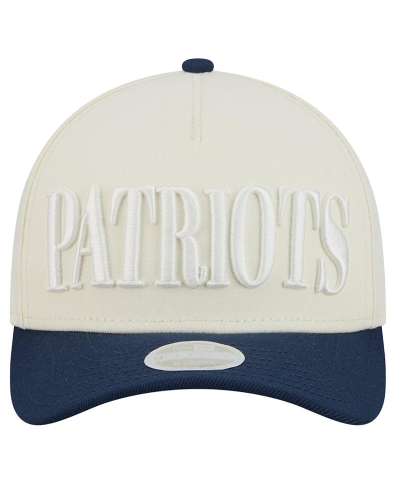 Women's Cream/Navy New England Patriots Tonal A-Frame 9FORTY Adjustable Hat