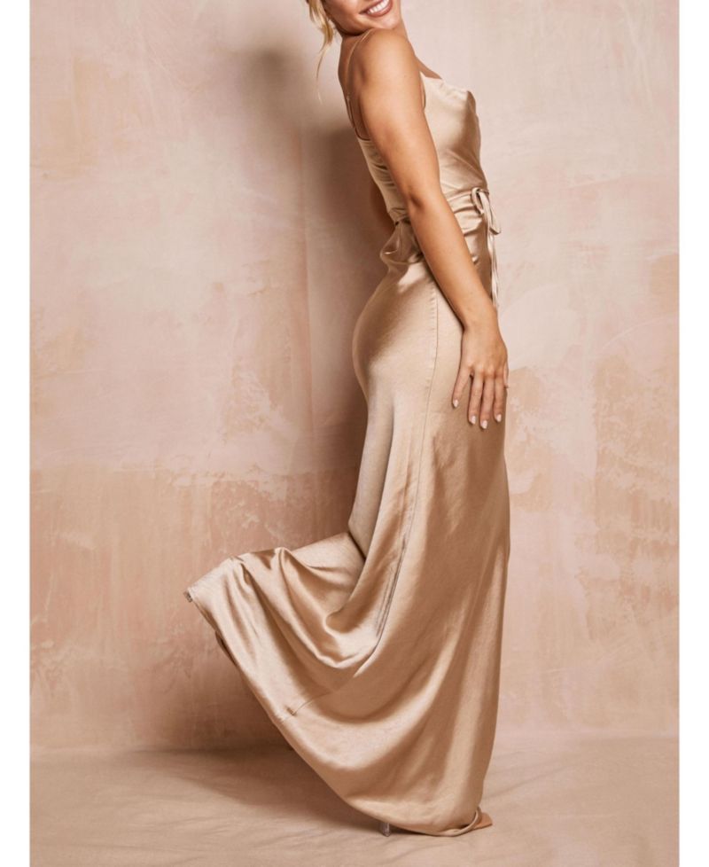 Women's Cami Cowl Front Satin Bridesmaid Dress