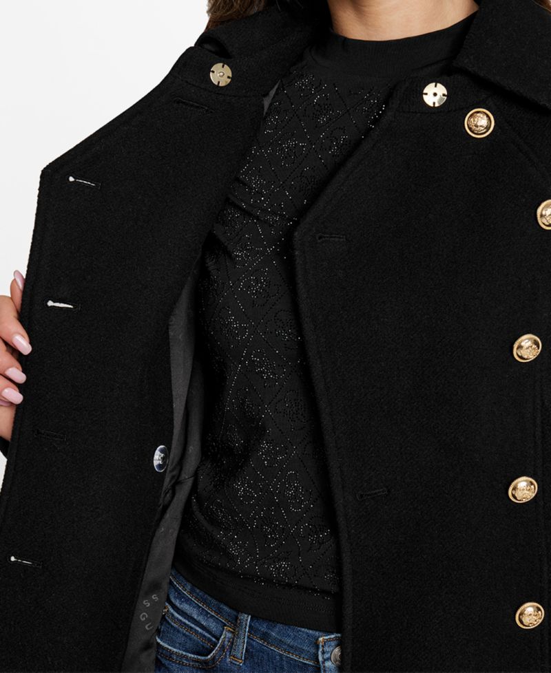 Women's Double-Breasted Skirted Coat, Created for Macy's