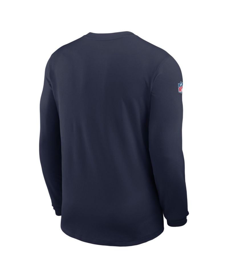 Men's Navy New England Patriots Sideline Coaches UV Dri-FIT Long Sleeve T-Shirt