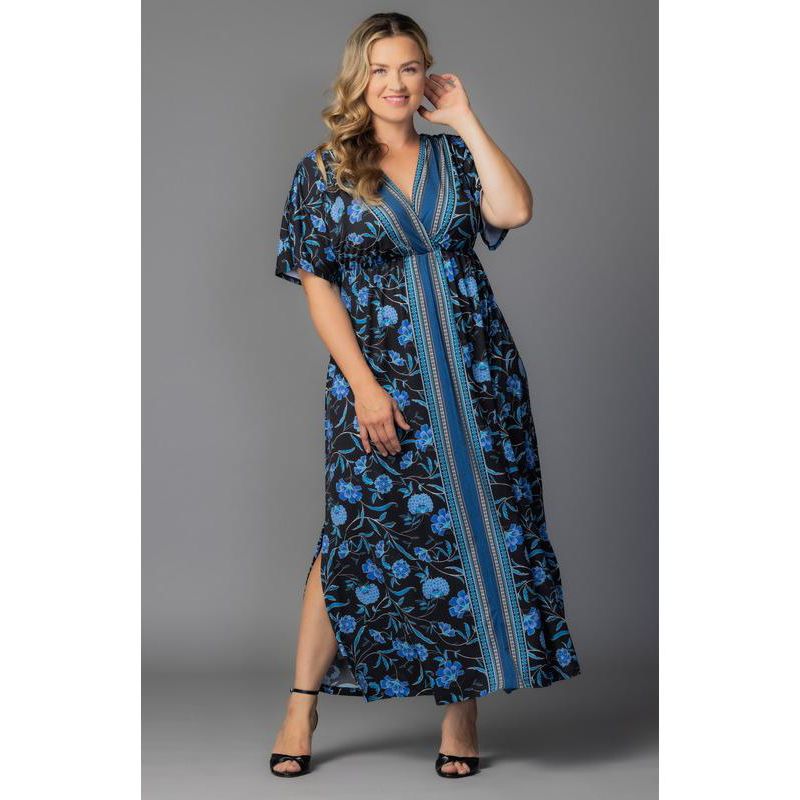 Plus Size Wanderlust Border Print Maxi Dress