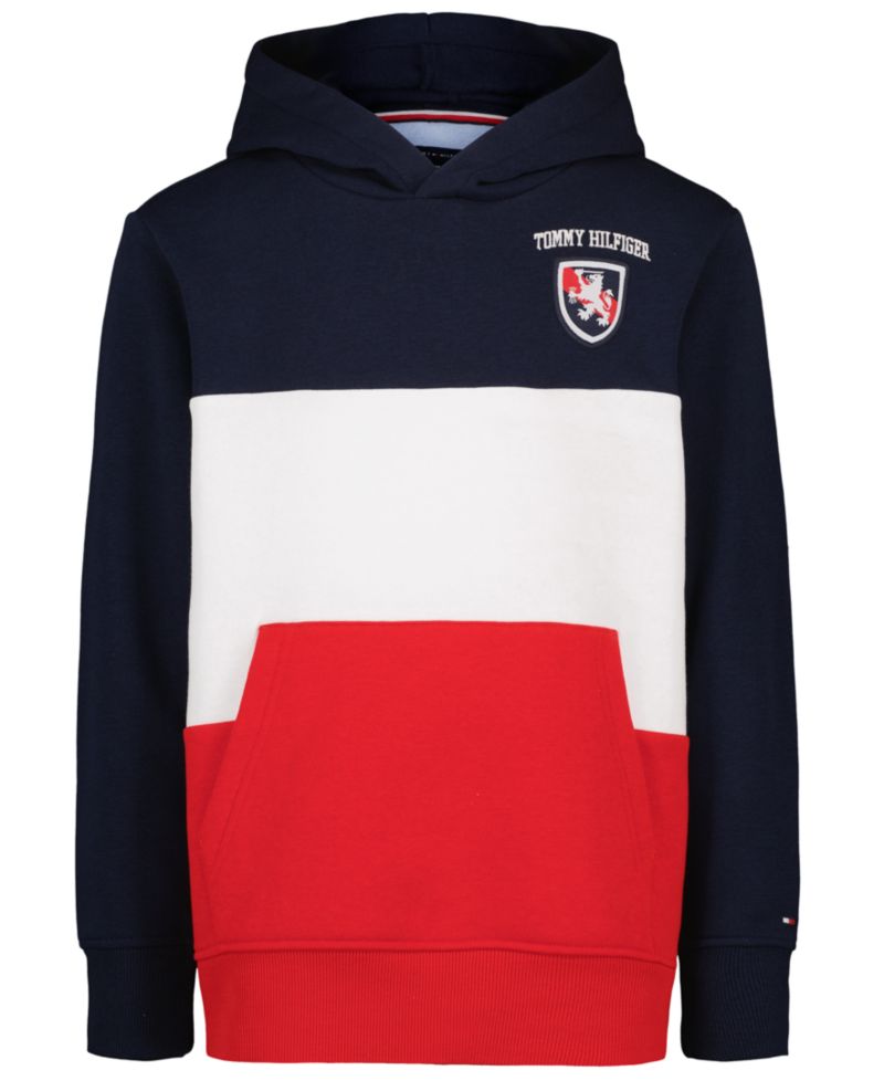 Boys' 8-20 Color-Blocked Logo Hoodie