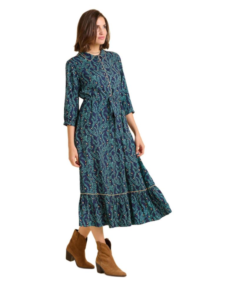 Women's Skye 3/4 Sleeve Shirt Midi Dress