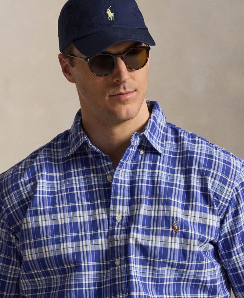 Men's Big and Tall Plaid Oxford Shirt