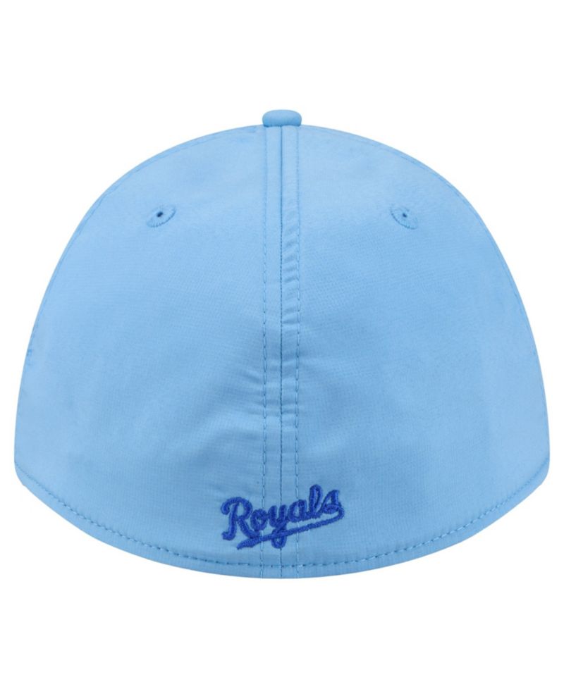 Men's Light Blue Kansas City Royals Patch 39THIRTY A-Frame M-Crown Perforated Flex Hat