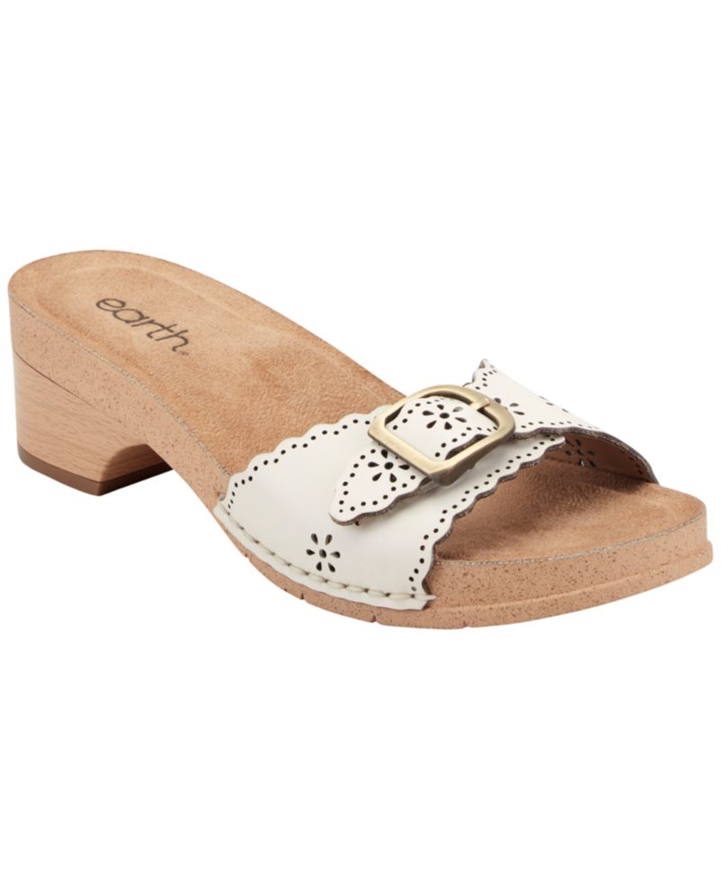 Women's Haisly Leather Buckle Band Block Heel Sandals