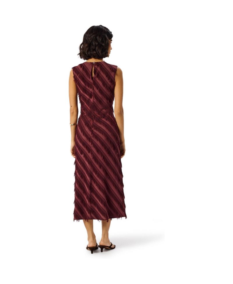 Women's Fringe-Textured Sleeveless Midi Dress