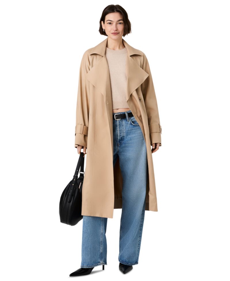 Women's Trench Twill Button-Front Raglan Jacket