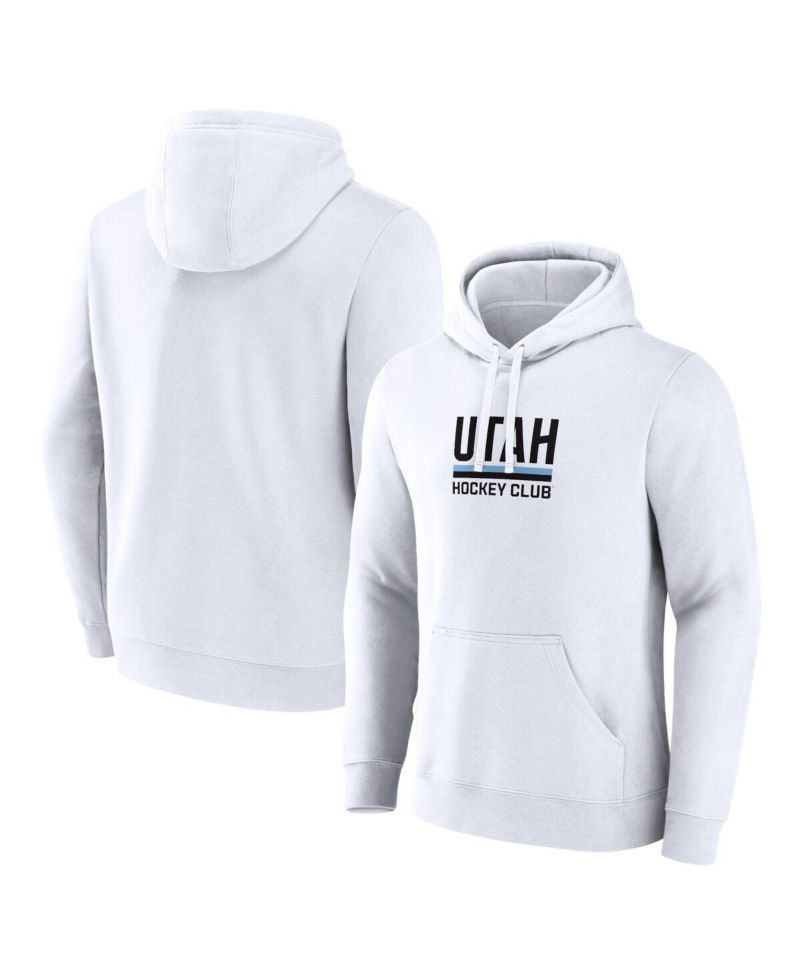 Men's White Utah Hockey Club Secondary Logo Pullover Hoodie