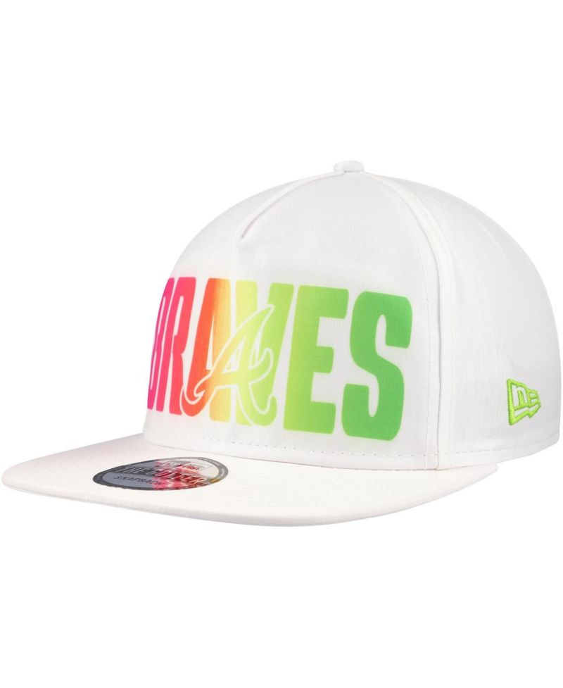 Men's White Atlanta Braves Spring Spectrum Golfer Snapback Hat