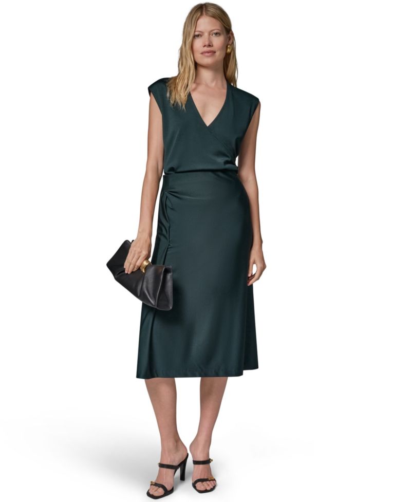 Women's Sheen Ponte Midi Pencil Skirt
