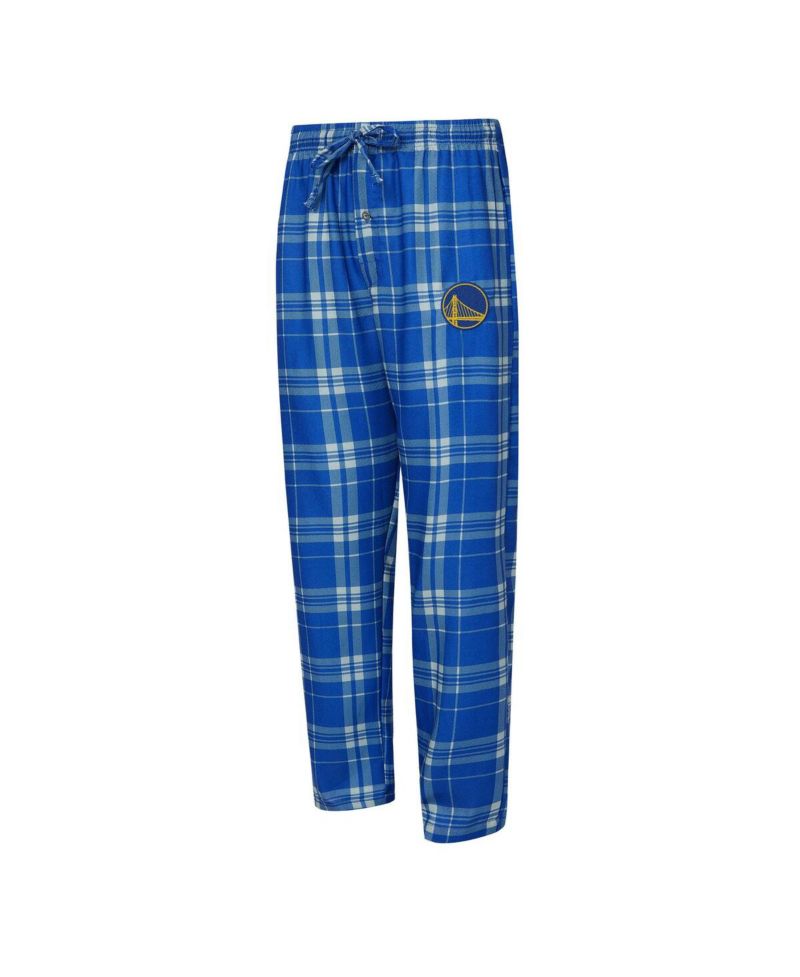 Men's 2-Piece Royal/Heather Gray Golden State Warriors Regulate Long Sleeve T-Shirt and Plaid Pants Set