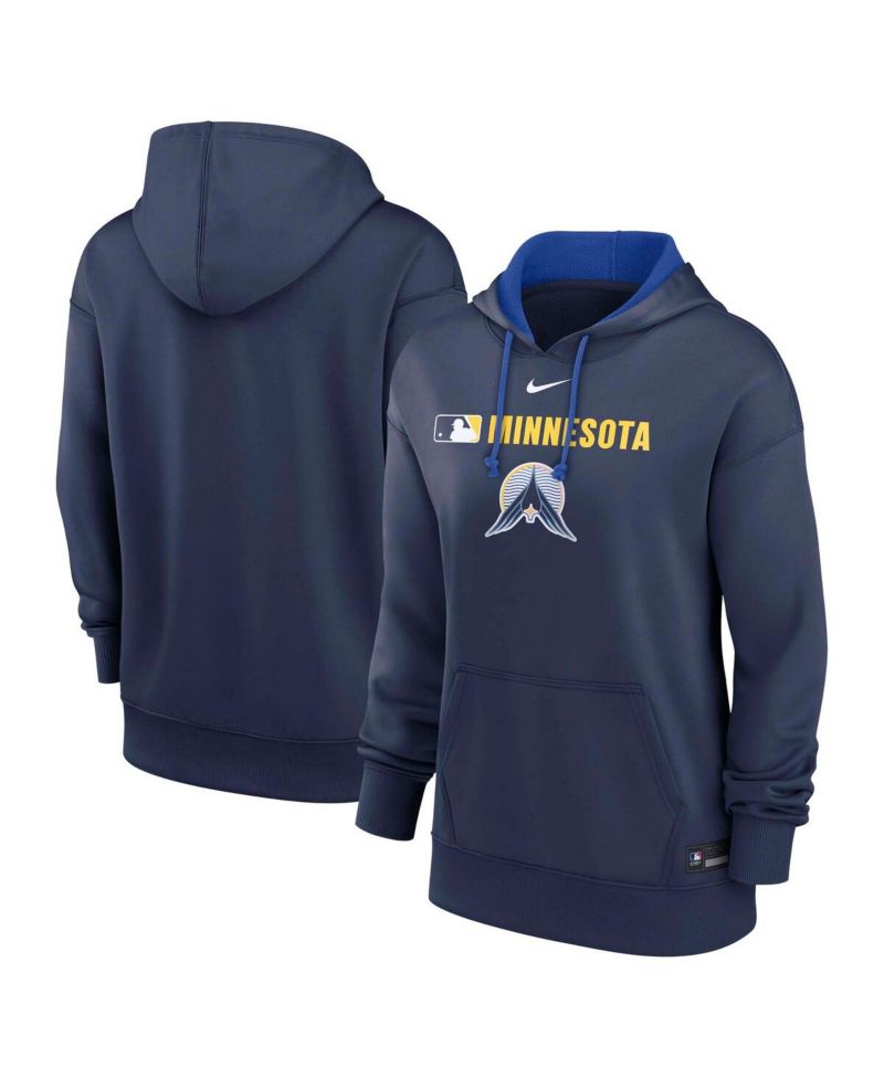 Women's Navy Minnesota Twins Authentic Collection City Connect Performance Pullover Hoodie