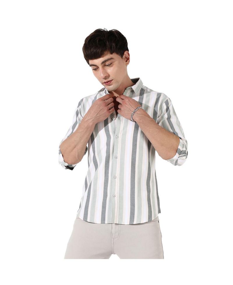 Men's Multitrack Striped Button Up Shirt