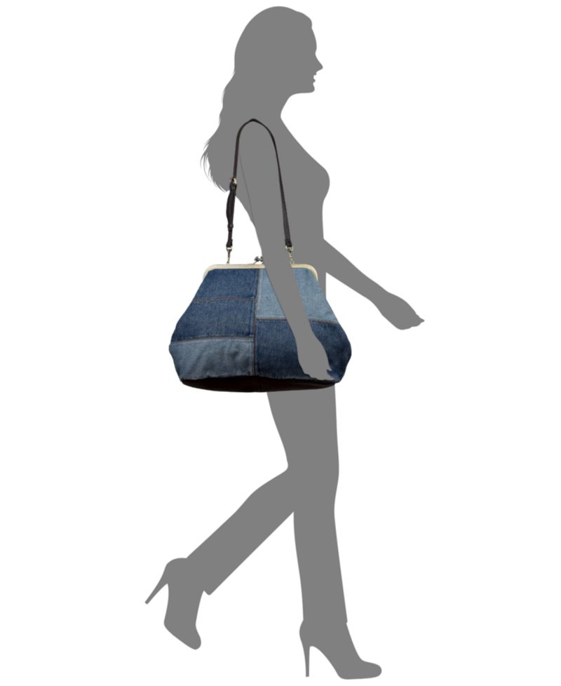 Serafina Extra-Large Denim Frame Shoulder Handbag