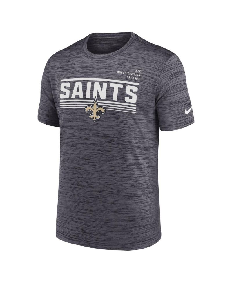 Men's Anthracite New Orleans Saints Yardline Velocity Performance T-shirt