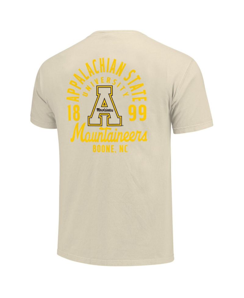 Men's Cream Appalachian State Mountaineers Comfort Colors Mascot Overlay T-Shirt