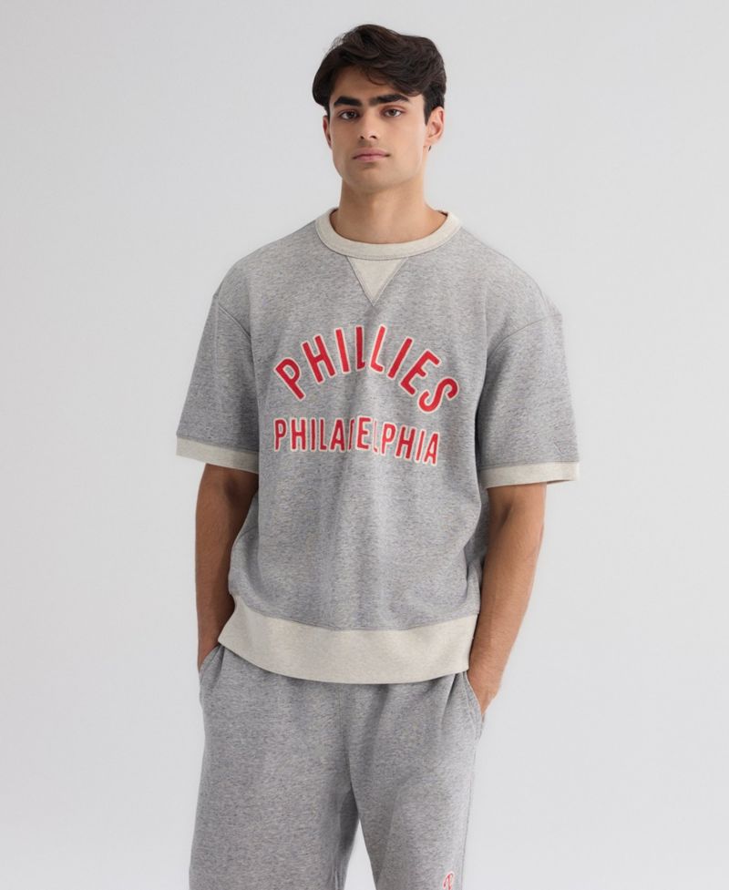 Men's Philadelphia Phillies Iconic Collection Relaxed-Fit Short-Sleeve Sweatshirt