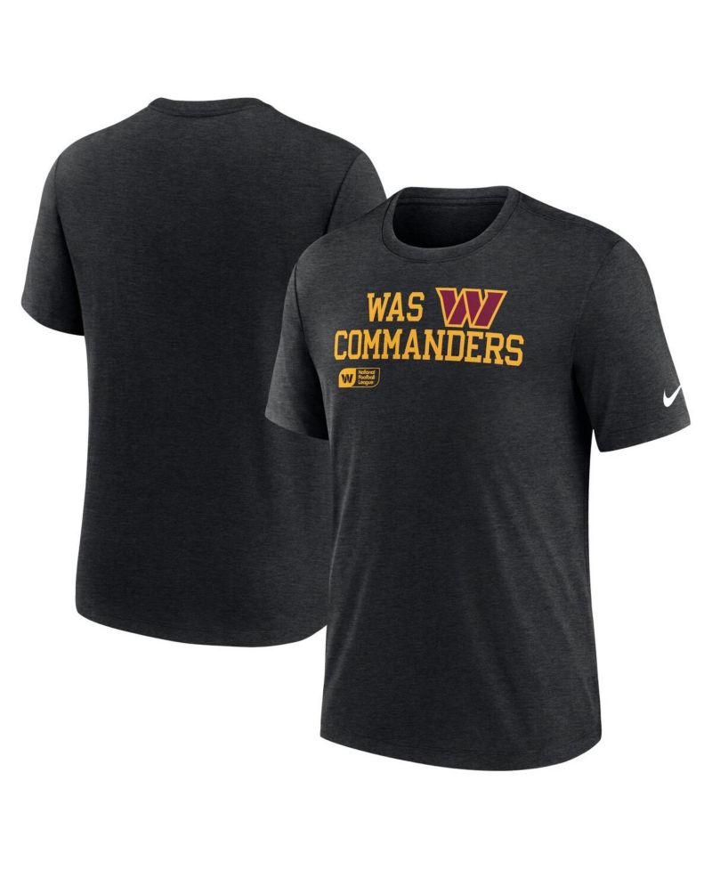 Men's Black Washington Commanders Overlap Lockup Tri-Blend T-Shirt