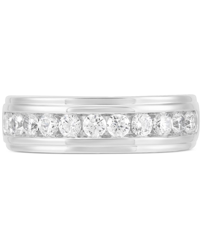 Men's Lab Grown Diamond Channel Band (1 ct. t.w.) Set in 10k White Gold