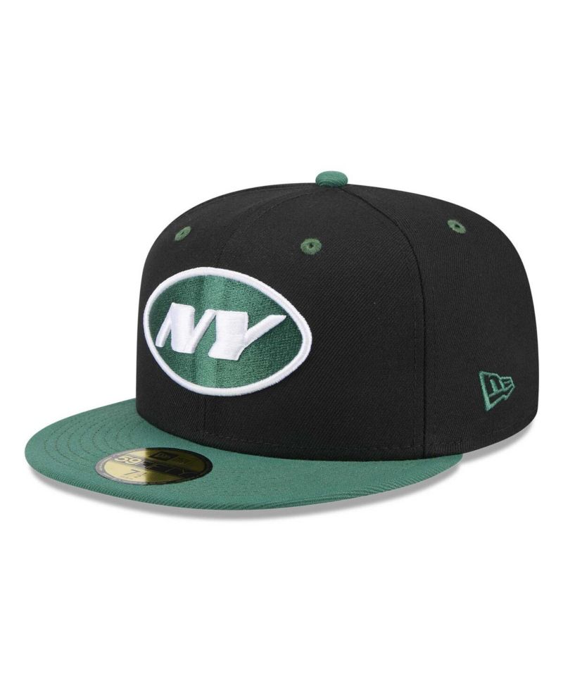 Men's Black/Green New York Jets Flipside 2Tone 59FIFTY Fitted Hat