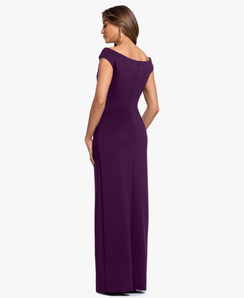 Petite Off-The-Shoulder Gown Dress