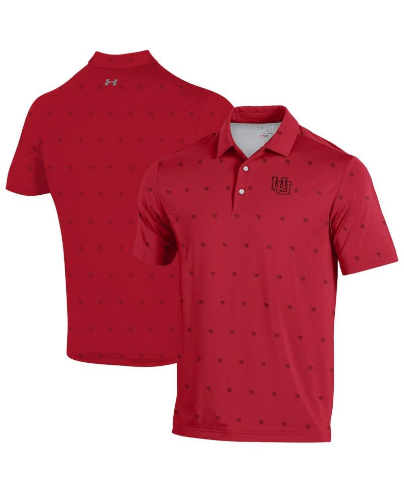Men's Red Utah Utes Gameday ArmourFuse Polo Shirt
