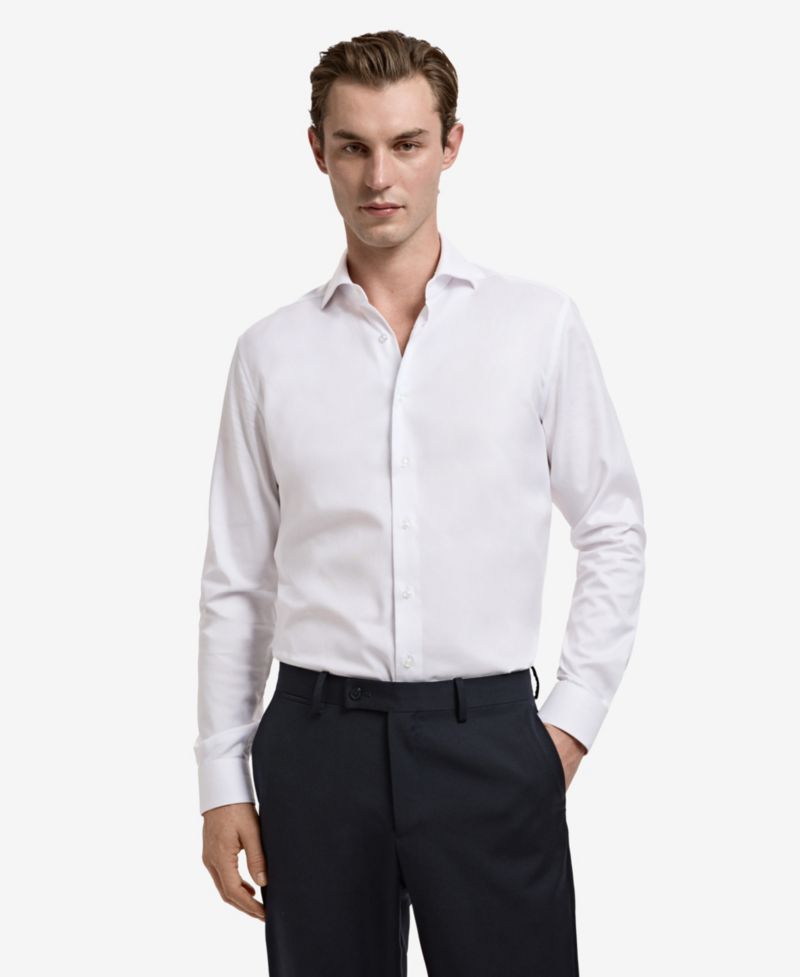 Men's Slim-Fit Cotton Dress Shirt