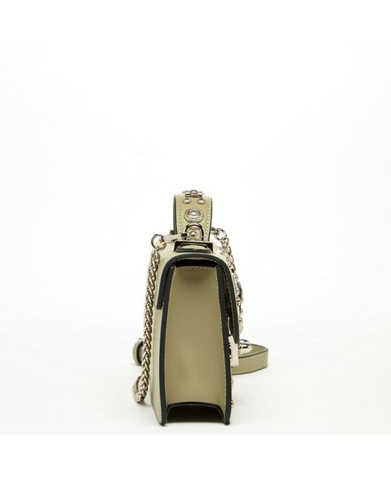 Women s Leather Crossbody Bag Designer Shoulder Purse with Top Handle Statement Handbag with Embellished for Date Night Bag
