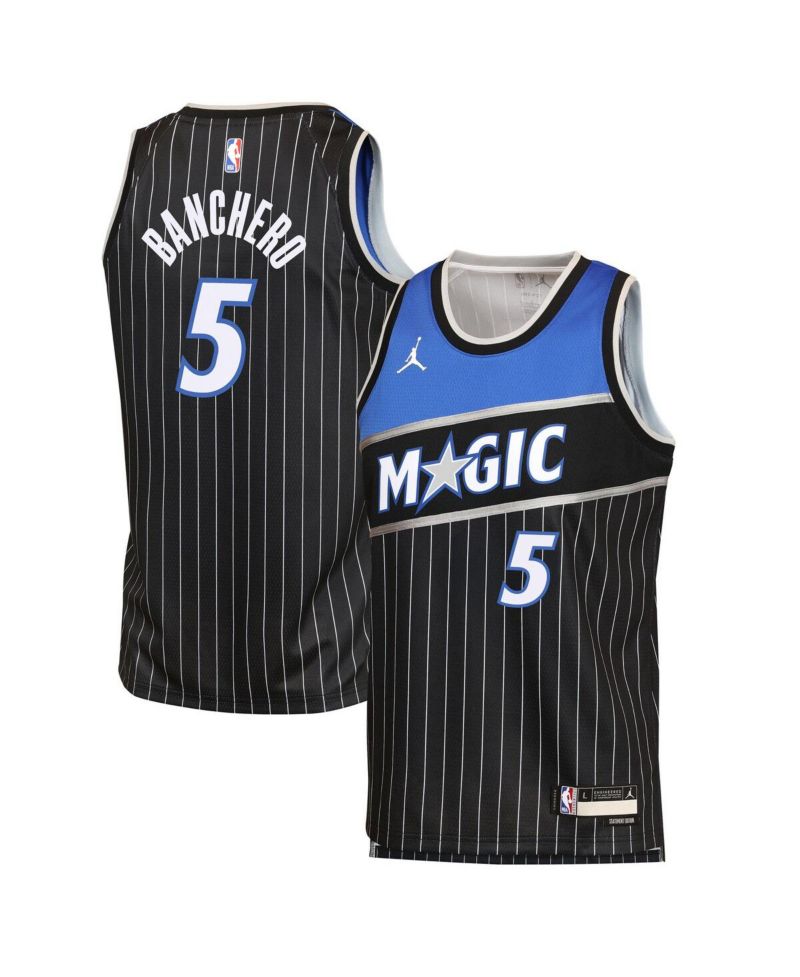 Big Boys and Girls Paolo Banchero Black Orlando Magic Swingman Jersey