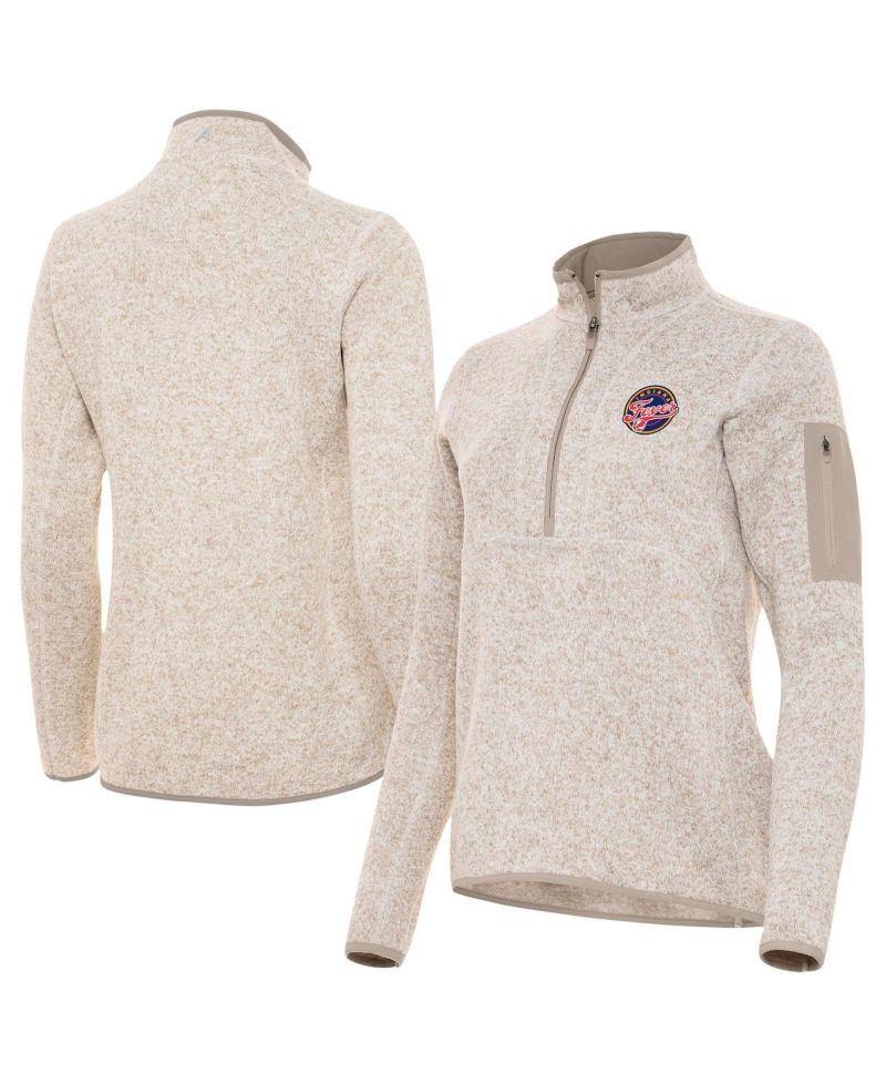 Women's Oatmeal Indiana Fever Fortune Half-Zip Pullover Jacket