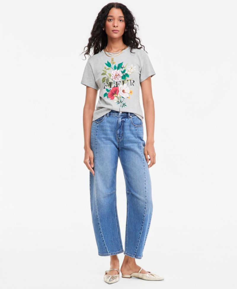 Women's Fleur Beaded Graphic Crewneck T-Shirt