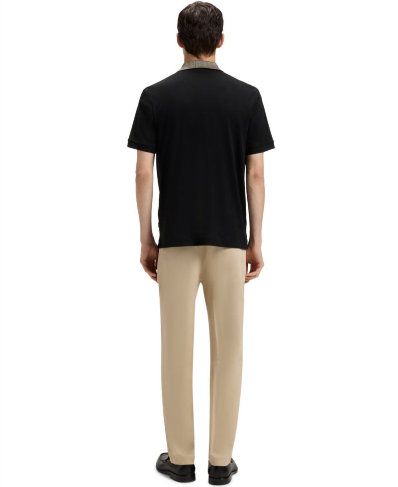 Men's Patterned Collar Pima-Cotton Polo Shirt