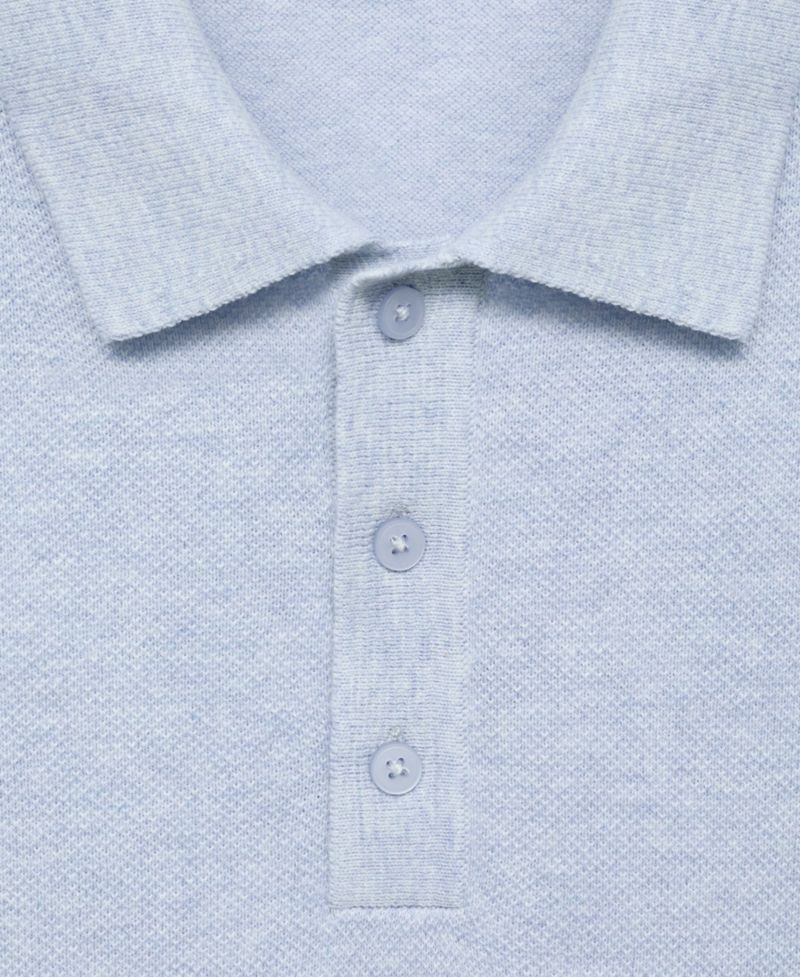 Men's Structured Knitted Slim-Fit Polo Shirt
