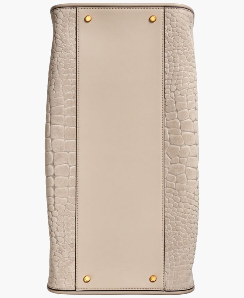 Satin Suede Croco Tote