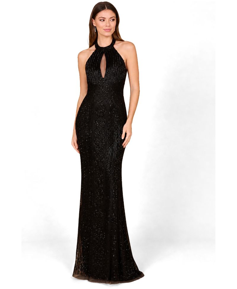 Women's Halter Neck Dress with Keyhole