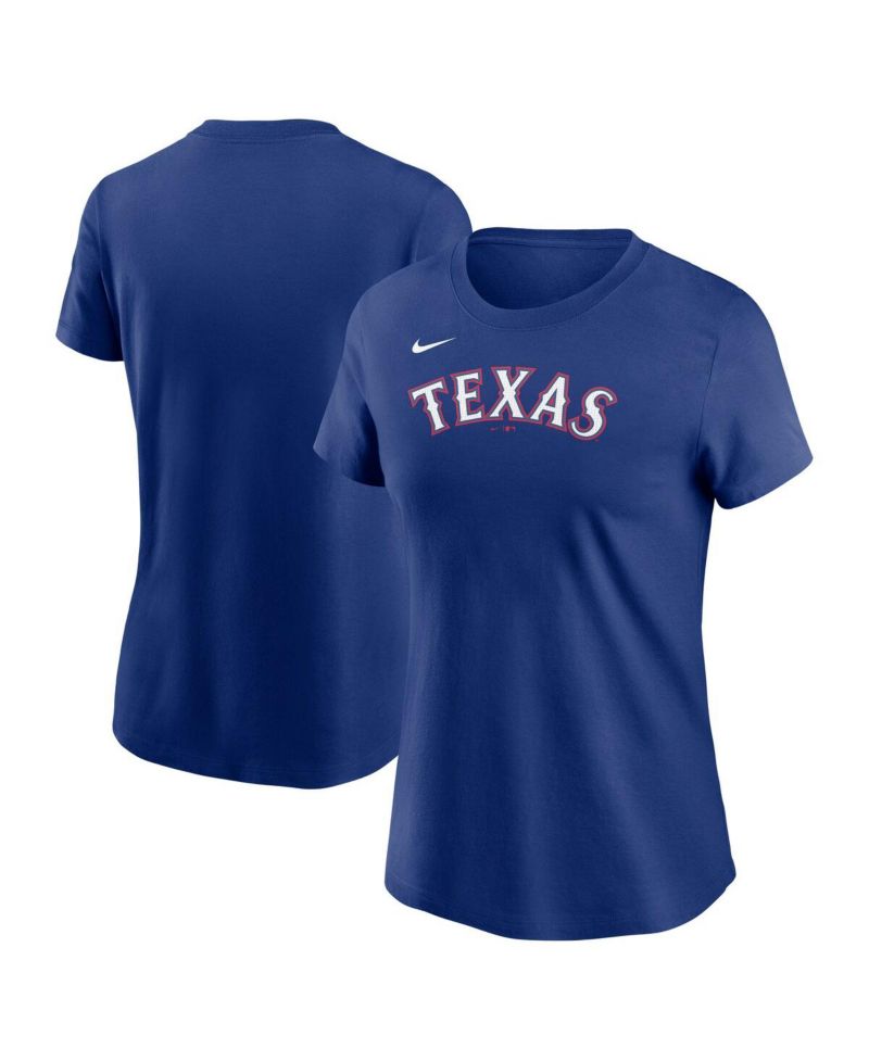 Women's Royal Texas Rangers Wordmark T-Shirt