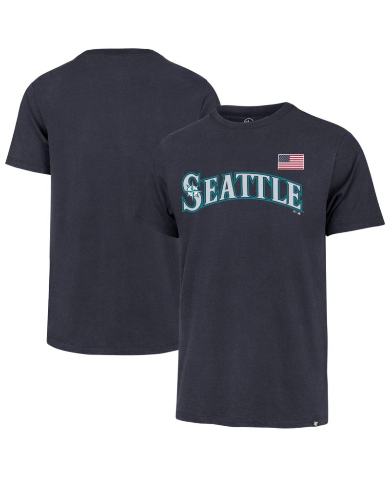 Men's Navy Seattle Mariners Heritage U.S. Flag T-Shirt