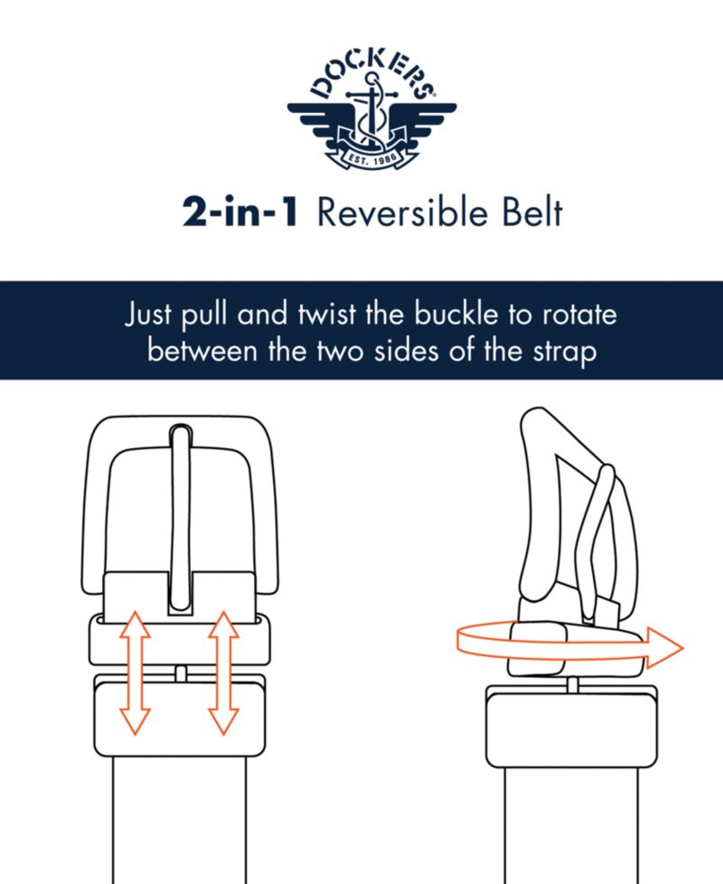 Reversible Dress Men's Belt with Comfort Stretch