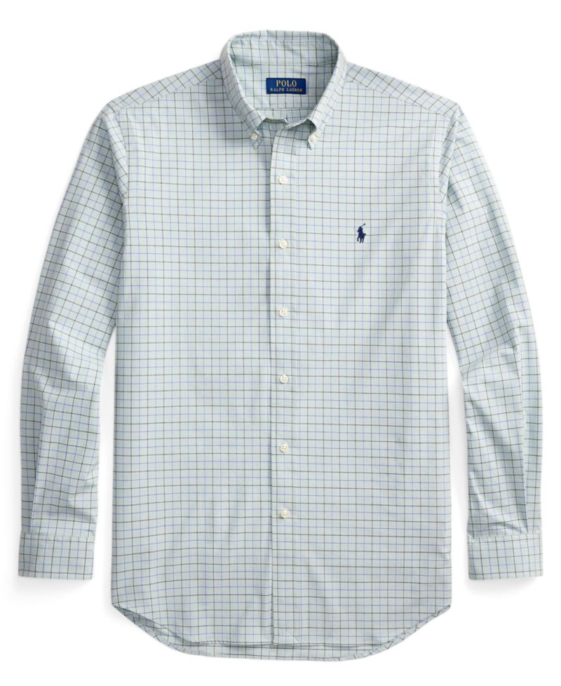 Classic-Fit Checked Stretch Poplin Shirt