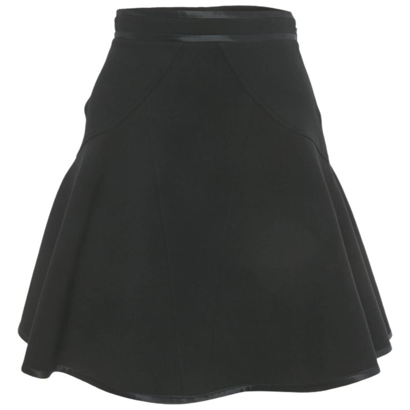 Women's Black Knit Flared Mini Skirt
