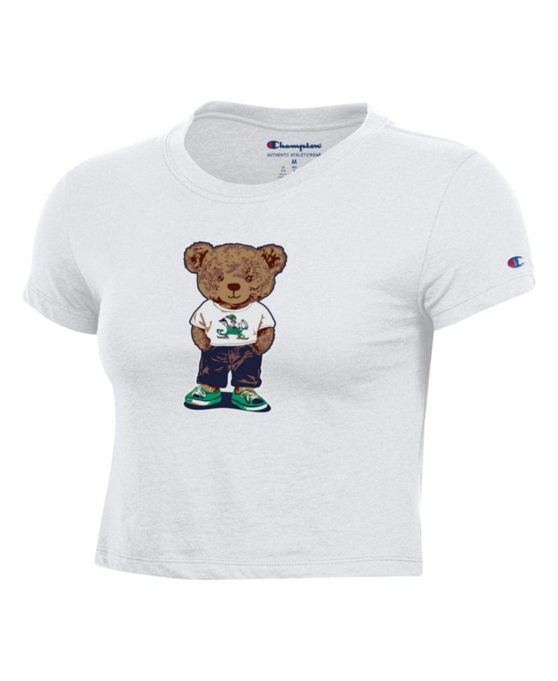 Women's White Notre Dame Fighting Irish Teddy Bear Baby T-Shirt
