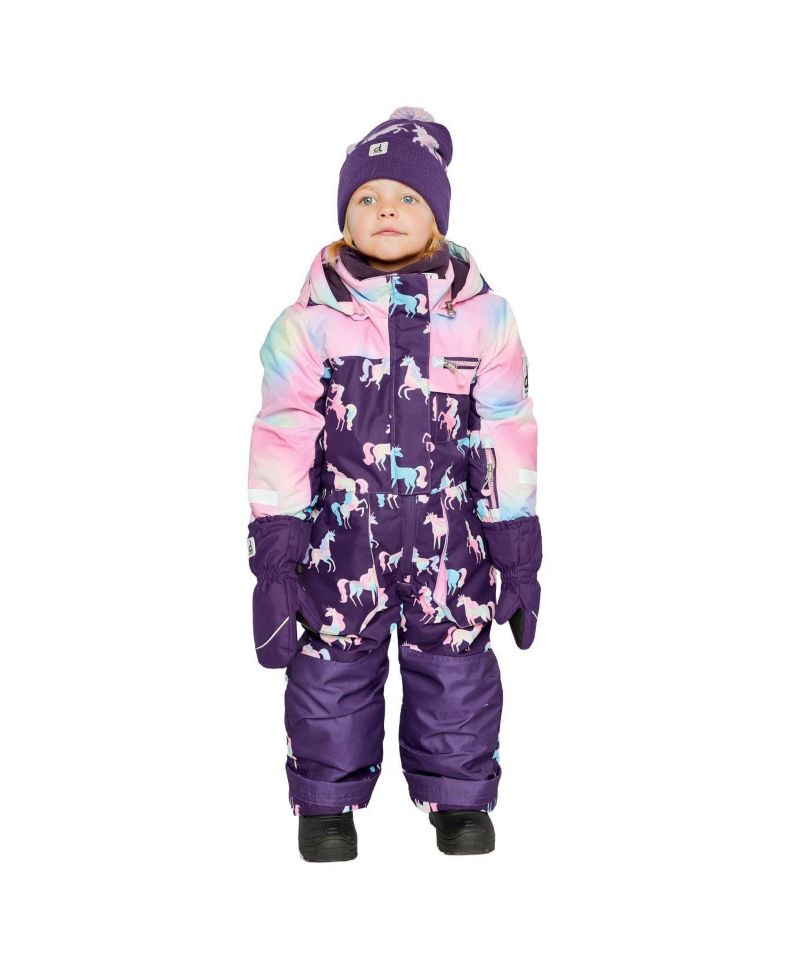 Little and Big Girl( 6 to 14 ) One Piece Play Snowsuit Unicorn Print