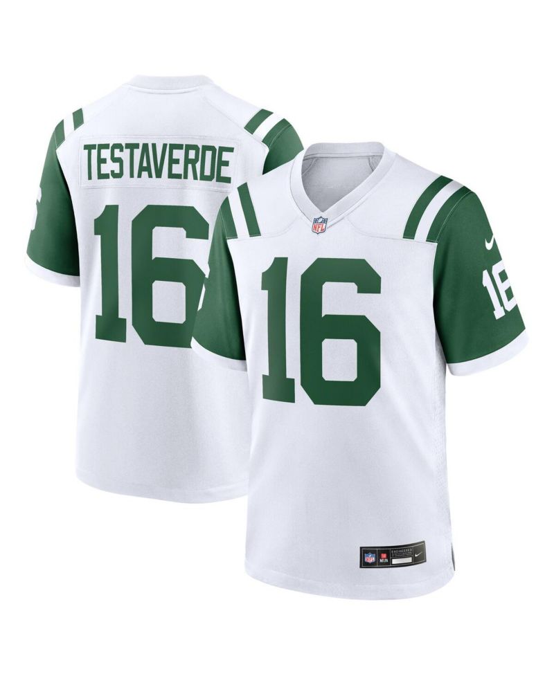 Men's Vinny Testaverde White New York Jets Classic Alternate Retired Player Game Jersey