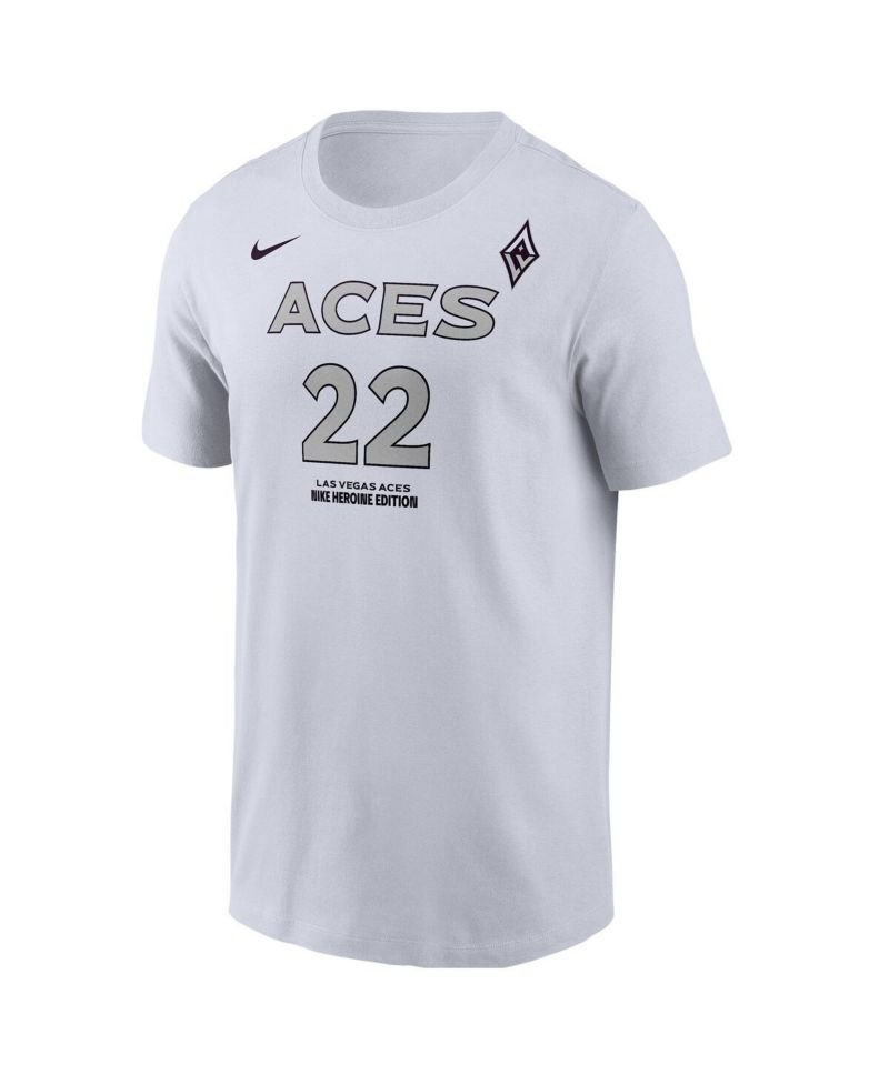 Men's A'ja Wilson White Las Vegas Aces Heroine Edition Name & Number T-Shirt