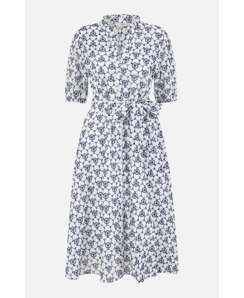 Women's Broderie Anglaise Midi Shirt Dress